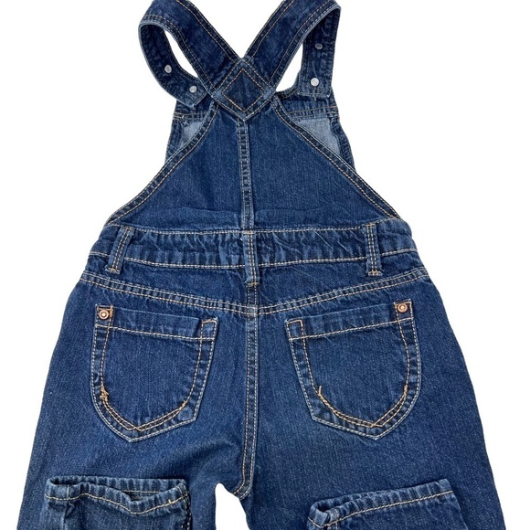 VTG Jordache Y2K Fall Leaves Patches Denim Overalls Size 7 8 Medium - Picture 10 of 14